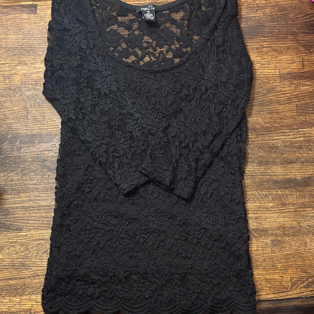 Rue21 Women's Black Lace Blouse